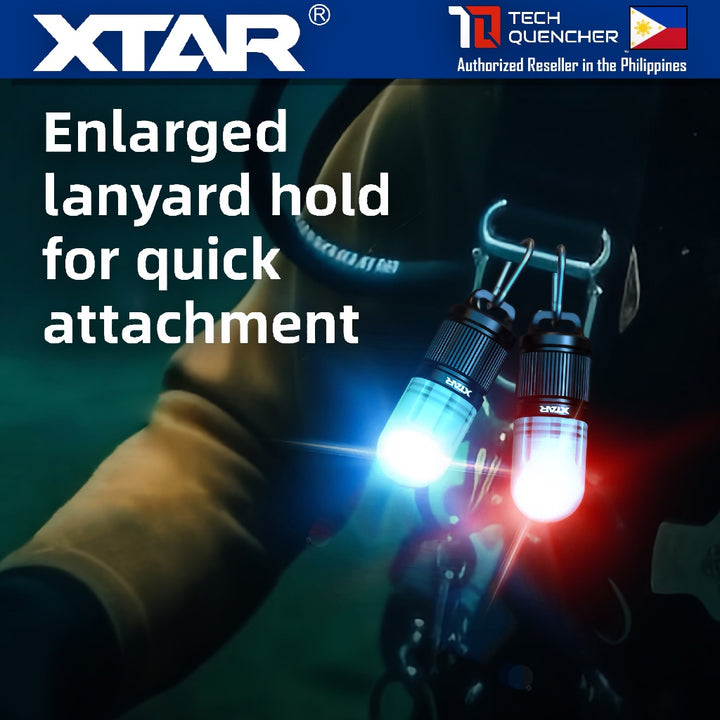 XTAR SD1 Mini Dive Beacon Flashlight - 4 Color - Waterproof - 100 meter - Rechargeable 16340 Battery