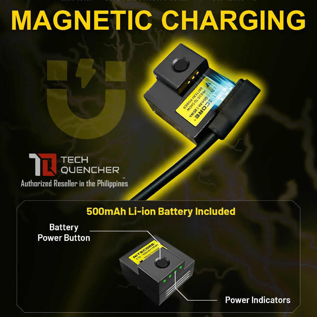 Nitecore NPL27 Flashlight 410 Meters - 650 Lumens - 500mAh Magnetic Charging Removable Battery - 73g