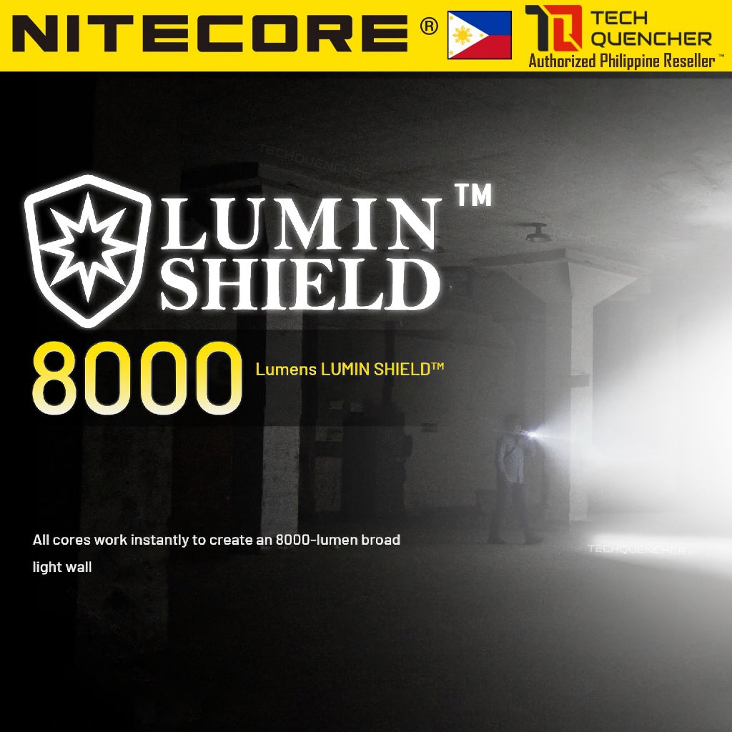 Nitecore EDC37 Flashlight - 8000 Lumens - Lumin Shield - 8000mAh Battery -Lock Switch- USB-C -STROBE