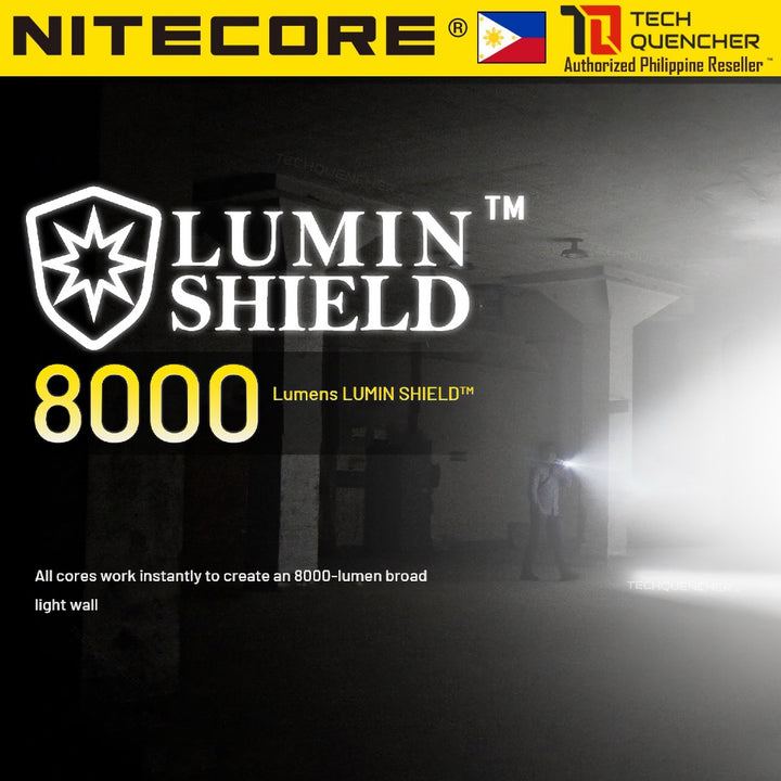Nitecore EDC37 Flashlight - 8000 Lumens - Lumin Shield - 8000mAh Battery -Lock Switch- USB-C -STROBE