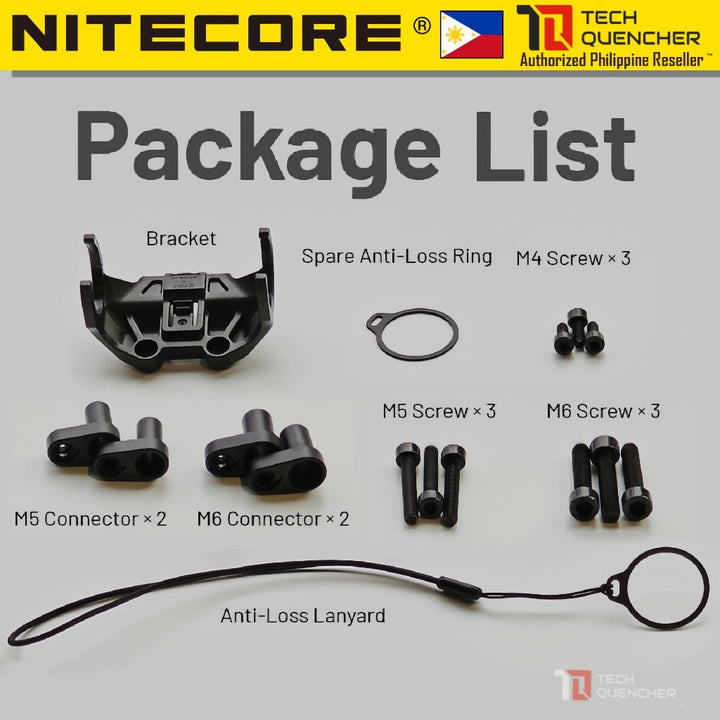 Nitecore BM06 Bike Mount for Headlamp - HC65 UHE - HC60 UHE - Mountain Bike -Sports Camera Interface