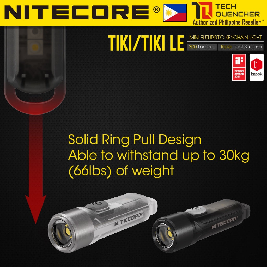 Nitecore TIKI and TIKI LE Flashlight - 300 Lumens - USB-C Rechargeable Battery - Keychain Flashlight