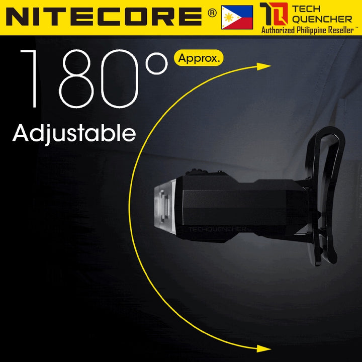 Nitecore CL10 Clip-on Flashlight - Multipurpose - Lightweight 28grams - AAA Battery -3 Light Sources
