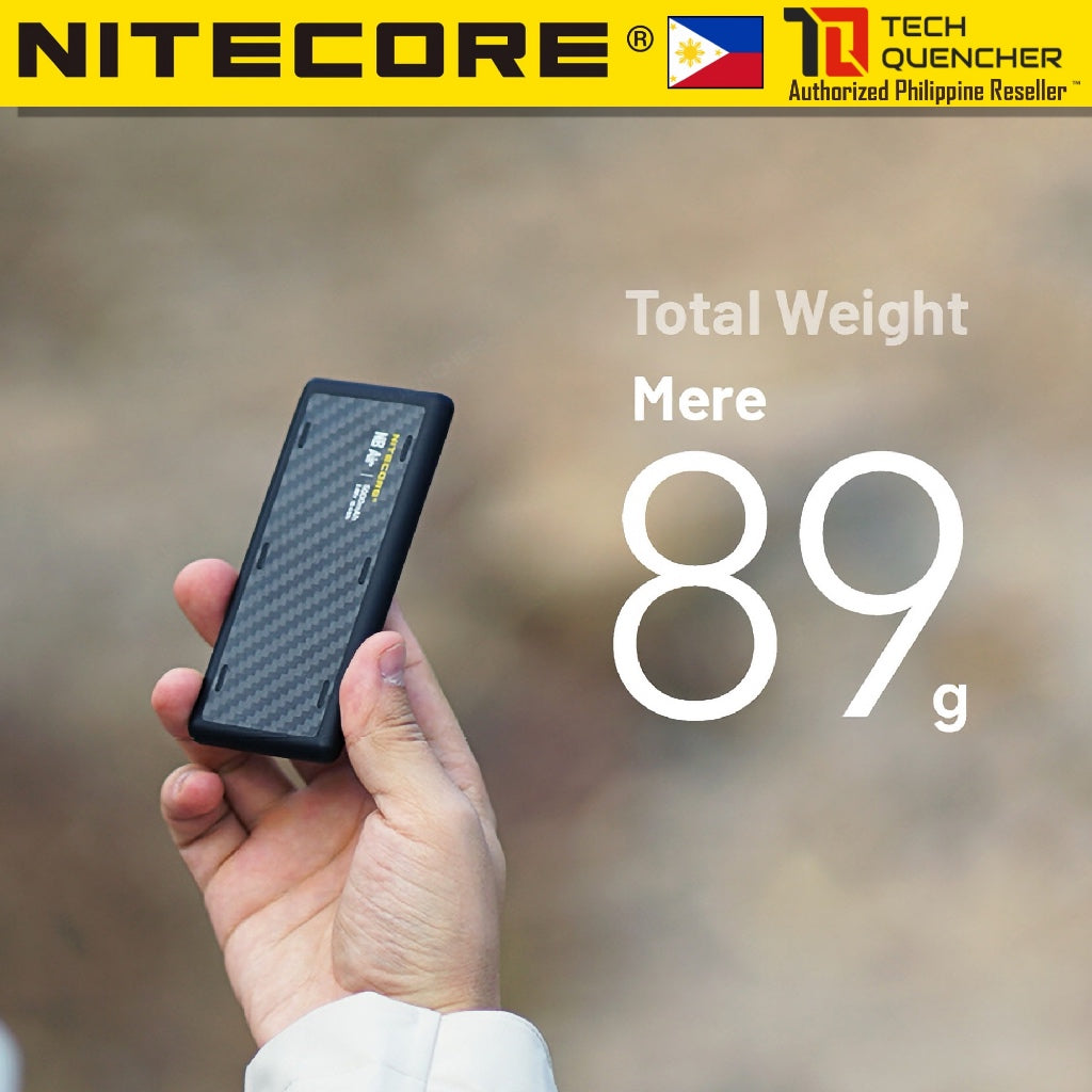 Nitecore NB Air Powerbank - Ultra Lightweight - 89g - 5000mAh - IPX7 - Carbon Fiber - PD + QC 3.0