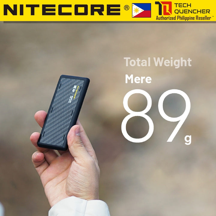 Nitecore NB Air Powerbank - Ultra Lightweight - 89g - 5000mAh - IPX7 - Carbon Fiber - PD + QC 3.0