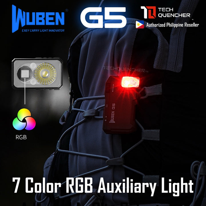 Wuben G5 Flashlight - Keychain Light - 400 Lumens - RGB - 52.3grams - USB-C Rechargeable - IP68
