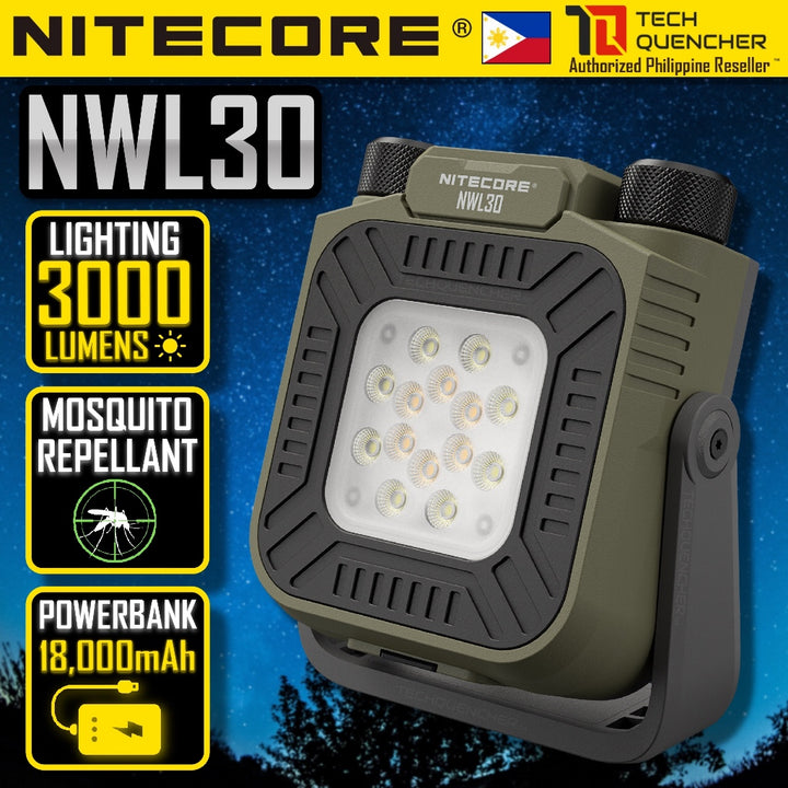 Nitecore NWL30 Outdoor Work Light - 3000 Lumens - Mosquito Repeller - 18000mAh Powerbank - USB-C