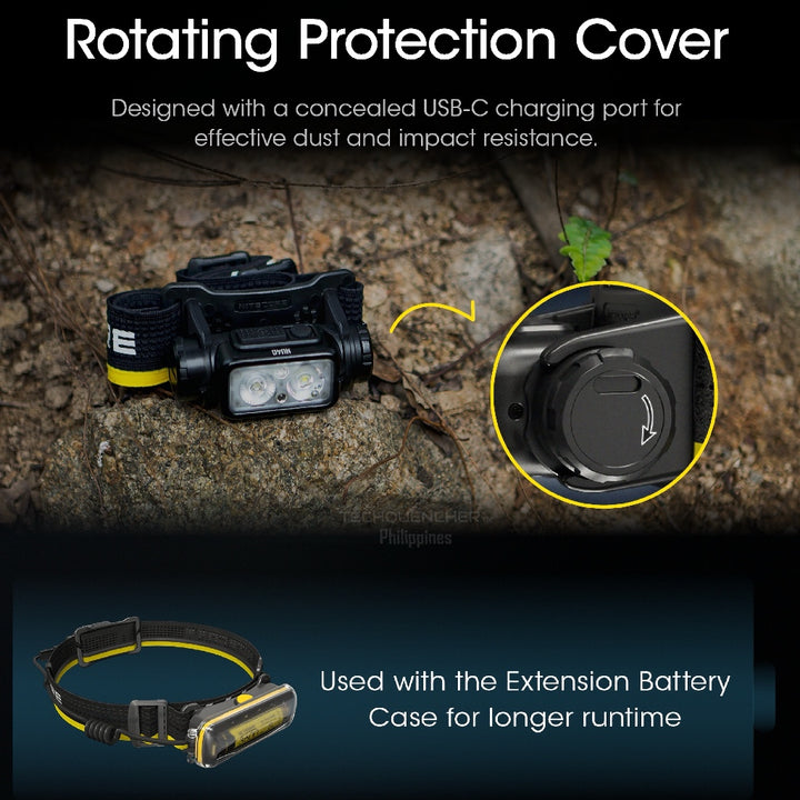 Nitecore NU40 Headlamp 1000 Lumens -116g -2 Dual Output- USB-C Rechargeable 2600mah Battery - IP68