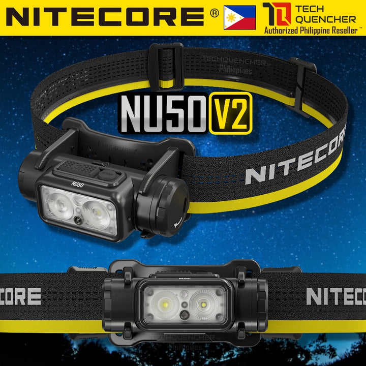 Nitecore NU50 Headlamp 1400 Lumens -146g -Dual Output - USB-C Rechargeable 5000mah Battery - IP68