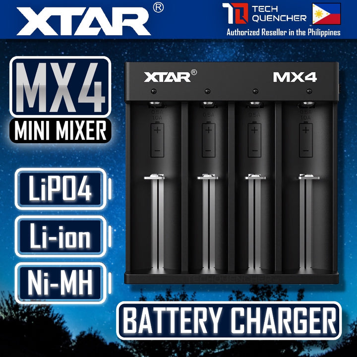 XTAR MX4 Battery Charger - USB-C - 21700 18650 AA AAA - 3.2v LiFePO4 - 3.7V 1.5v Li-ion -1.2v Ni-MH
