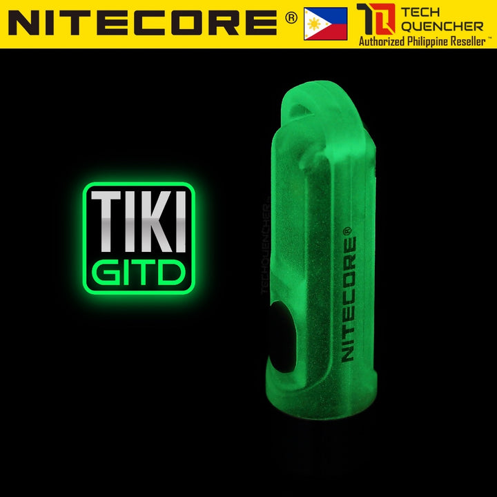 Nitecore TIKI GITD Flashlight - Green - Blue - 300 Lumens - USB-C Rechargeable - UV Light - Keychain