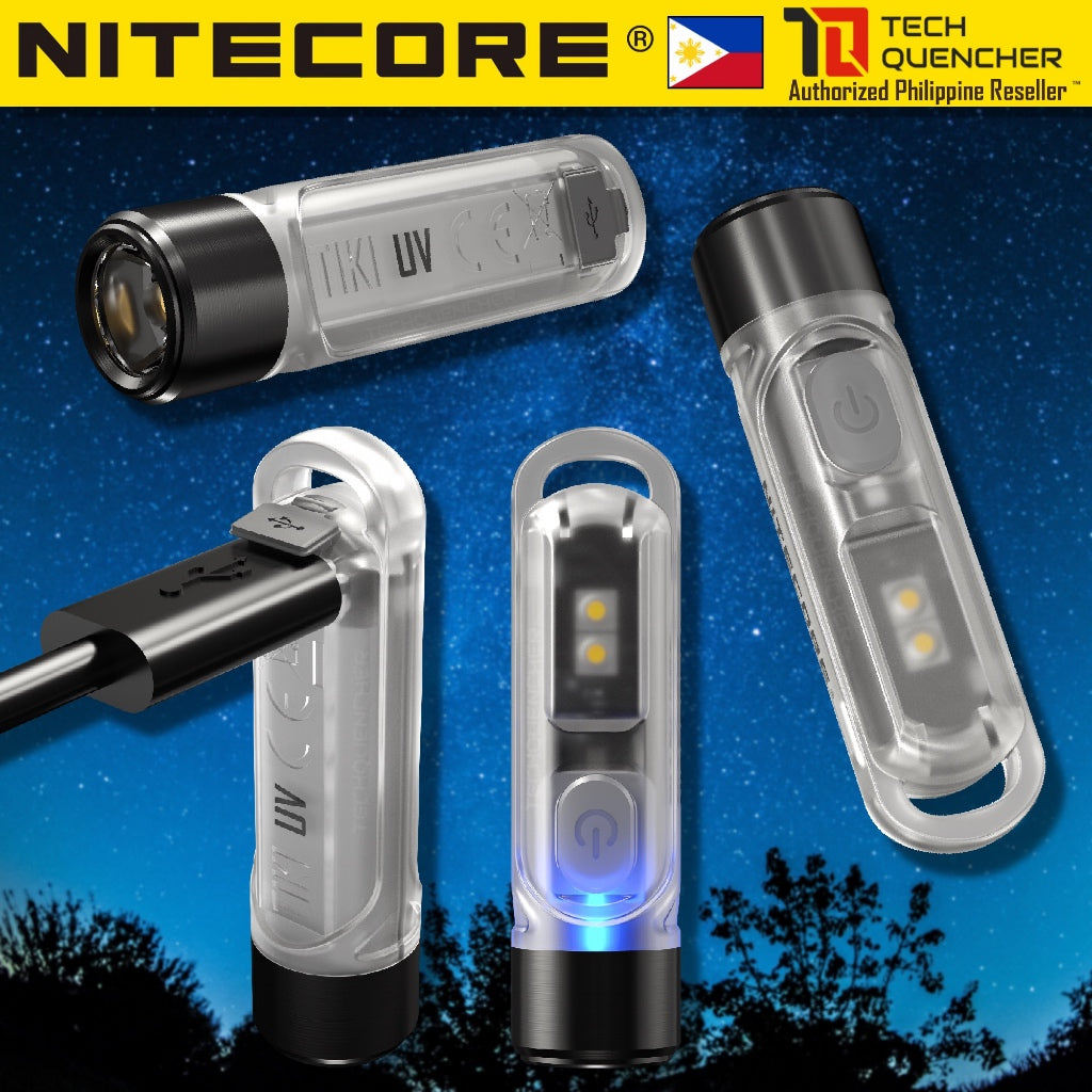 Nitecore TIKI UV Flashlight - 1000mW UV + High CRI White LED - USB-C Rechargeable - Keychain Light