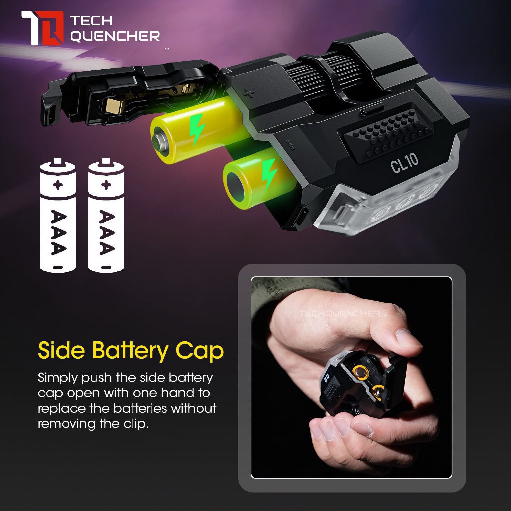 Nitecore CL10 Clip-on Flashlight - Multipurpose - Lightweight 28grams - AAA Battery -3 Light Sources