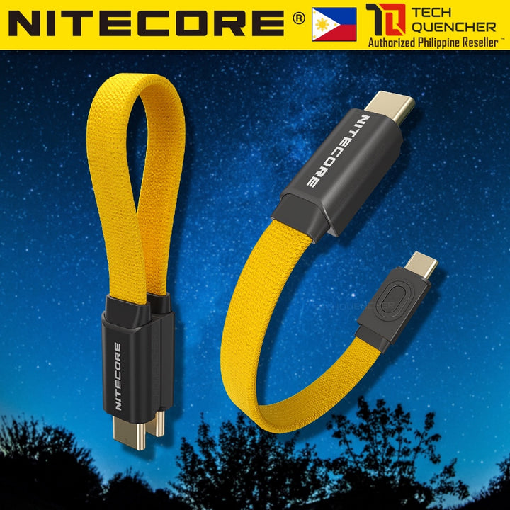 Nitecore NLink10 Magnetic Charging Cable - USB-C - 60W PD + QC Fast Charging - Braided - Gold Plated