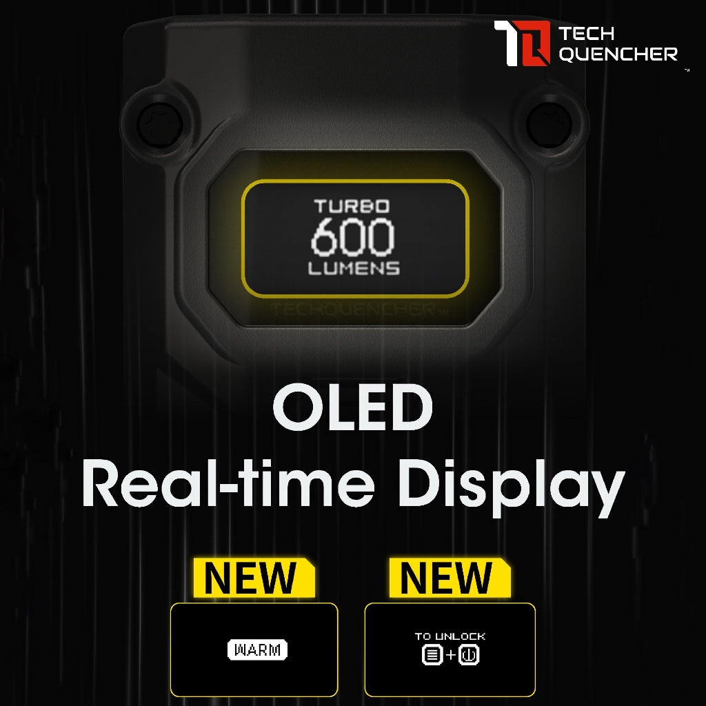 Nitecore Tini3 Keychain Flashlight - 600 Lumens - OLED Display - USB-C Charging - 20g - MCT UHE LEDS