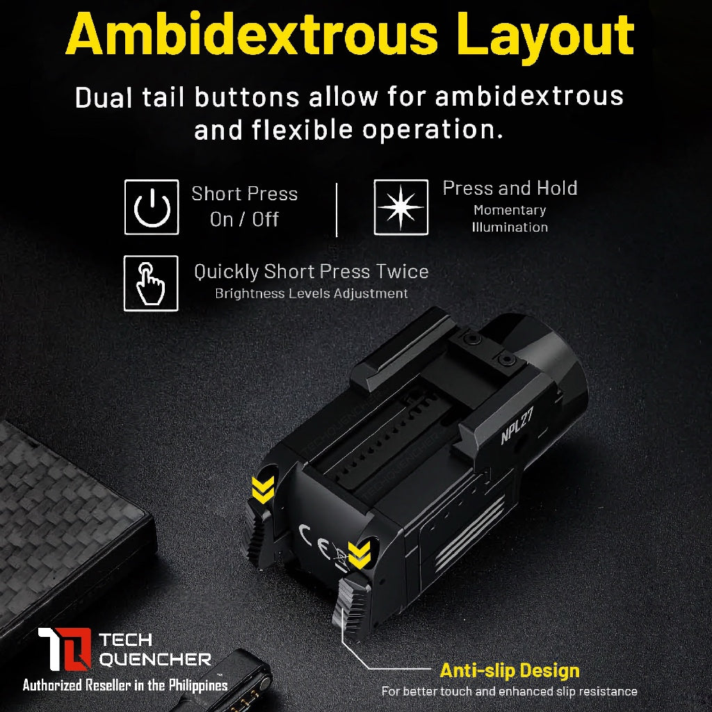 Nitecore NPL27 Flashlight 410 Meters - 650 Lumens - 500mAh Magnetic Charging Removable Battery - 73g