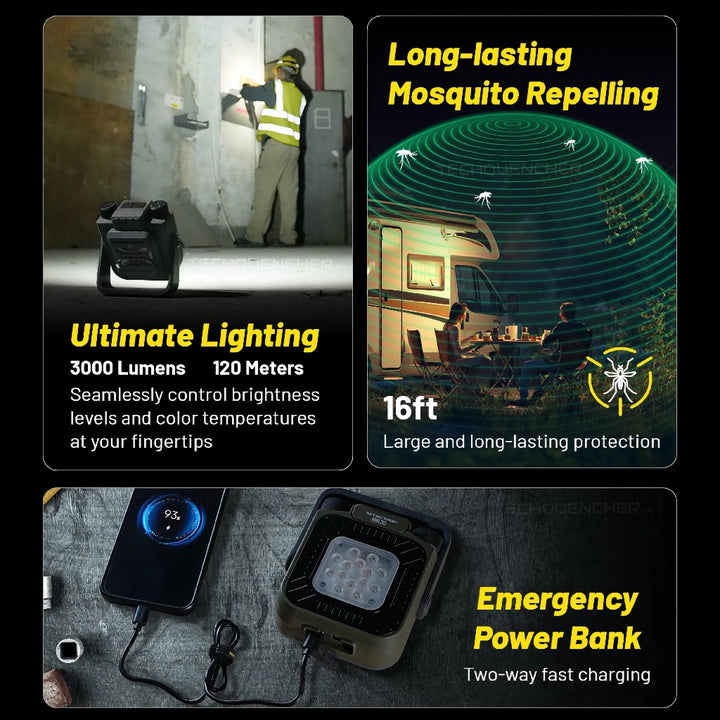 Nitecore NWL30 Outdoor Work Light - 3000 Lumens - Mosquito Repeller - 18000mAh Powerbank - USB-C