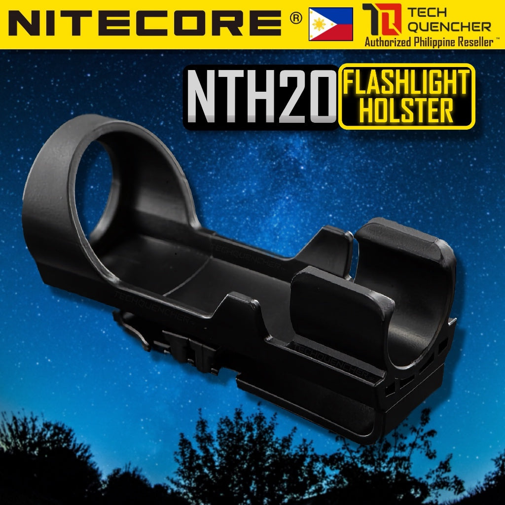 Nitecore NTH20 Flashlight Hard Holster  -  Supports 1 inch Tube Diameter - 1.25 inch Head Diameter