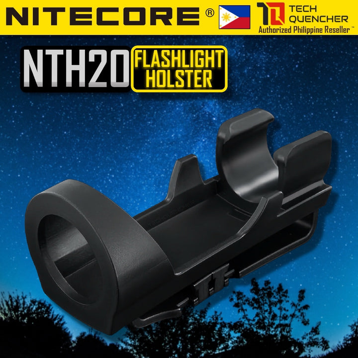 Nitecore NTH20 Flashlight Hard Holster  -  Supports 1 inch Tube Diameter - 1.25 inch Head Diameter