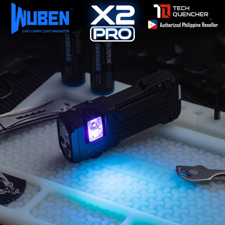 Wuben X2 Pro Flashlight - RGB & UV - 1500 Lumens - Dual Light Source - USB-C Rechargeable -AA - IP68