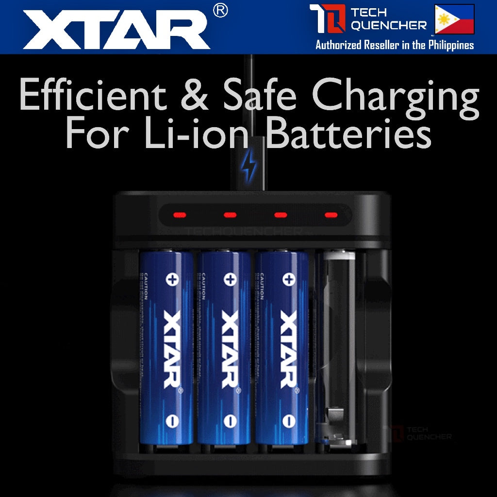 XTAR L4 Battery Charger - USB-C - AA AAA -Mix Charging - 1.5v Li-ion - 1.2v Ni-MH - Smart Protection