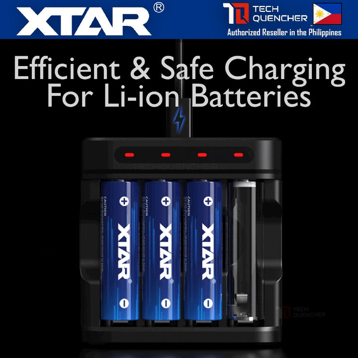 XTAR L4 Battery Charger - USB-C - AA AAA -Mix Charging - 1.5v Li-ion - 1.2v Ni-MH - Smart Protection