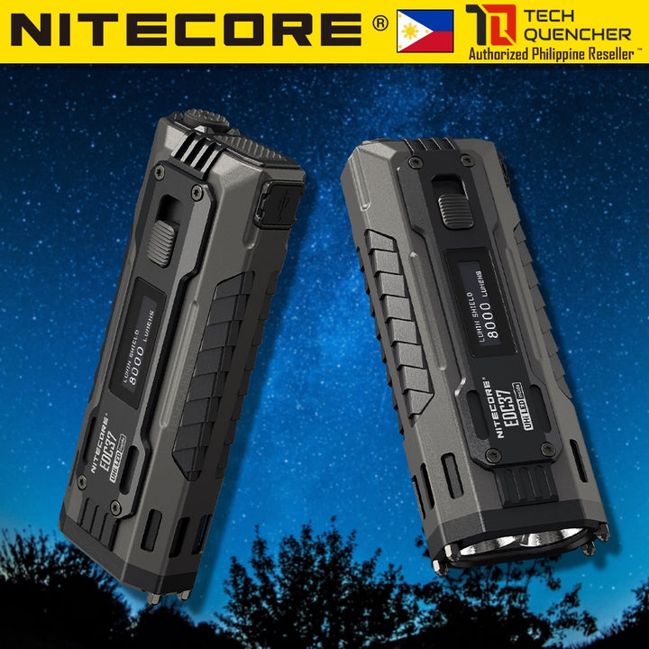 Nitecore EDC37 Flashlight - 8000 Lumens - Lumin Shield - 8000mAh Battery -Lock Switch- USB-C -STROBE