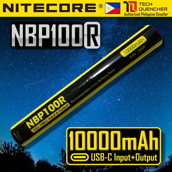 Nitecore NBP100R Battery 10000mAh - 30A - USB-C Rechargeable - Powerbank - Power Out Mode - MH40 Pro