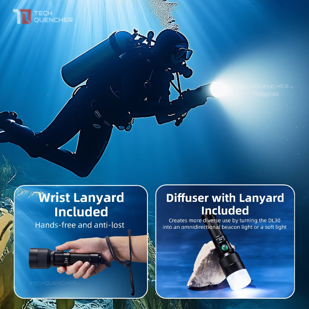 Nitecore DL30 Diving Flashlight - Waterproof - 100m Submersible - 1100 Lumens - USB-C Charging -IP68