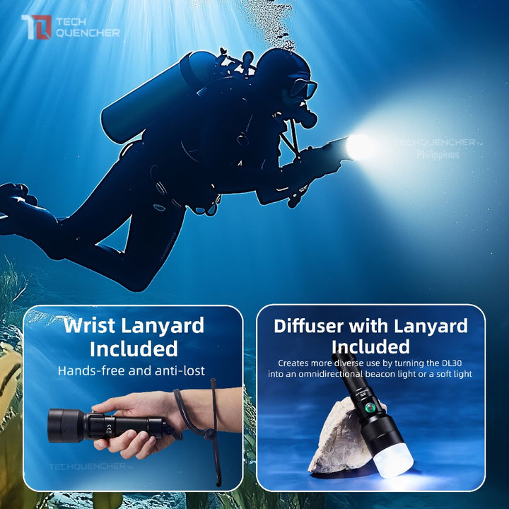 Nitecore DL30 Diving Flashlight - Waterproof - 100m Submersible - 1100 Lumens - USB-C Charging -IP68