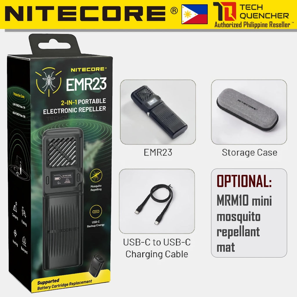 Nitecore EMR23 Electronic Mosquito Repeller + 8000mAh Powerbank - USB-C Fast Charging - OLED - IPX5