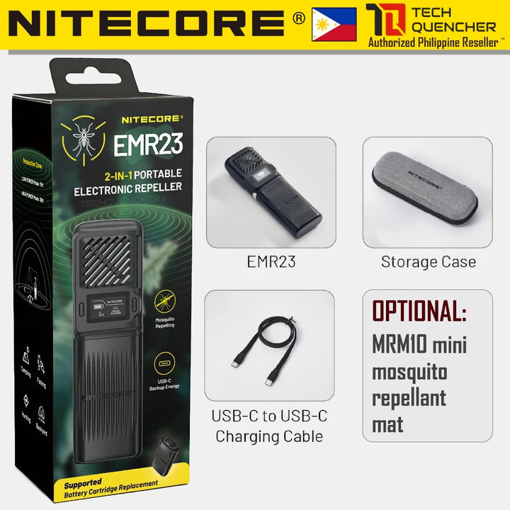 Nitecore EMR23 Electronic Mosquito Repeller + 8000mAh Powerbank - USB-C Fast Charging - OLED - IPX5