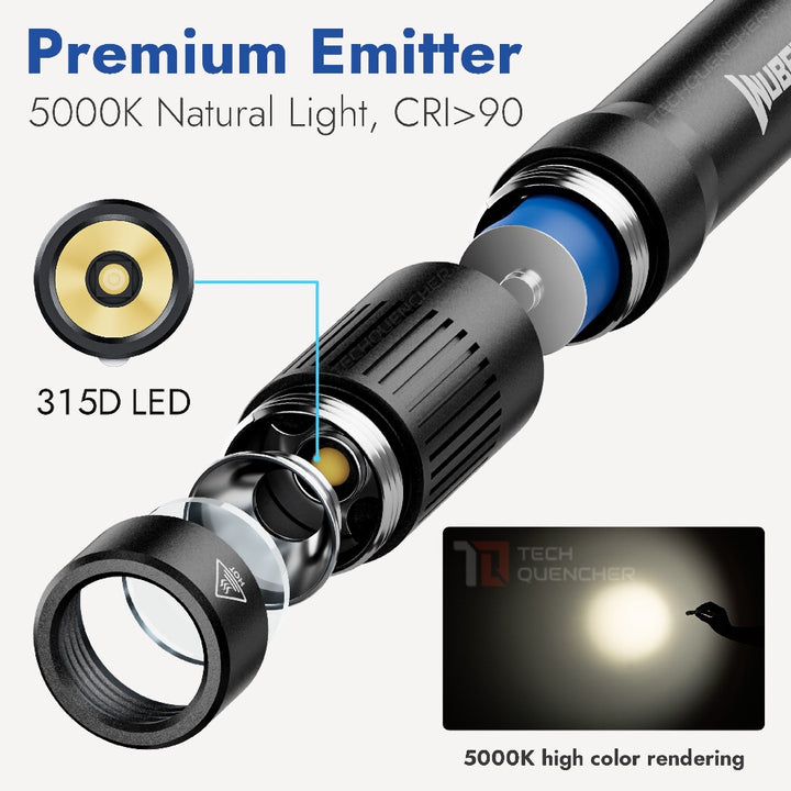 Wuben PL01 Penlight - Flashlight - 650 Lumens - USB-C Rechargeable 10880 Battery or AAA - 45g - IP68