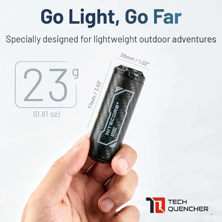 Nitecore AP05C Air Pump - Ultra Lightweight Carbon Fiber + NL169R Battery Included - 23g - 2.7kPa