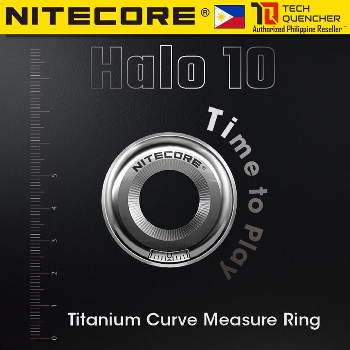 Nitecore Halo 10 Titanium Measure Ring Tool - Curve Slide Ruler - Premium EDC Fidget Toy - Pendant
