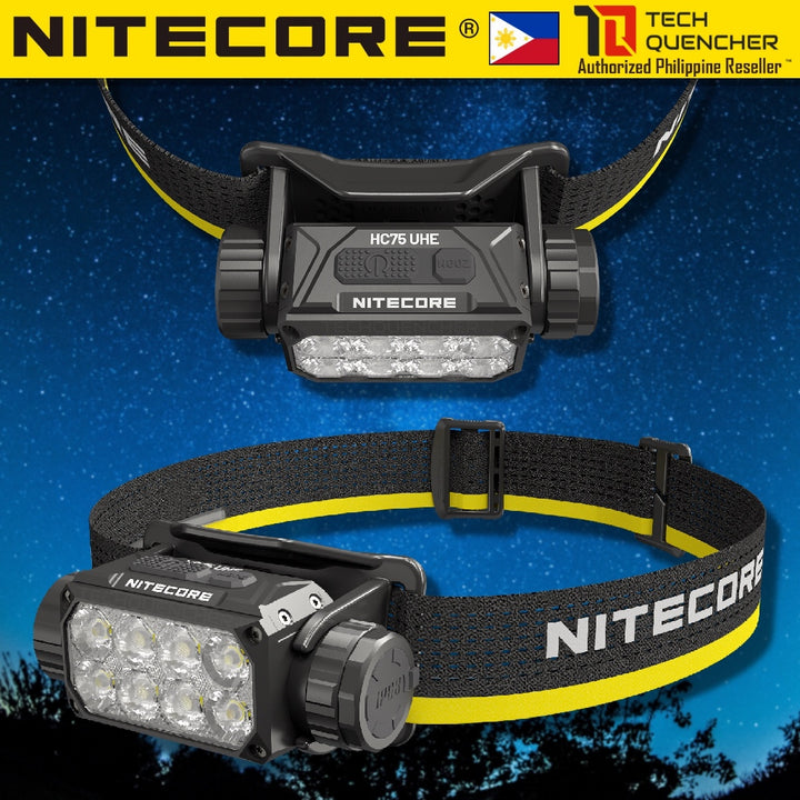 Nitecore HC75 UHE Headlamp 3000 Lumens - Spotlight & Floodlight Mode - USB-C - 5500mAh Battery -IP68
