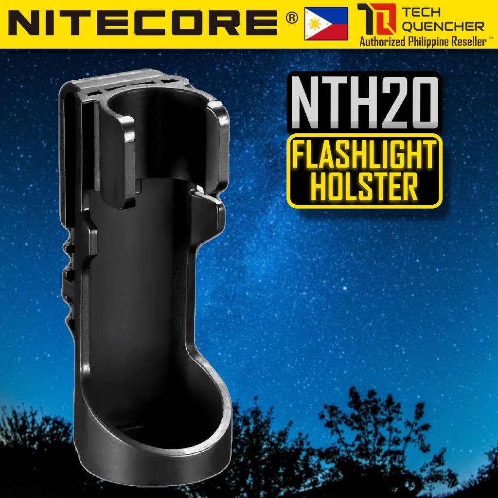 Nitecore NTH20 Flashlight Hard Holster  -  Supports 1 inch Tube Diameter - 1.25 inch Head Diameter