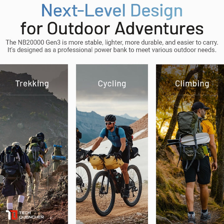 Nitecore NB20000 GEN3 - 20000mAh Powerbank - Ultra Slim EDC - Carbon Fiber - 22.5w - PD QC 3.0