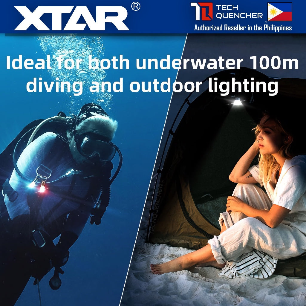 XTAR SD1 Mini Dive Beacon Flashlight - 4 Color - Waterproof - 100 meter - Rechargeable 16340 Battery