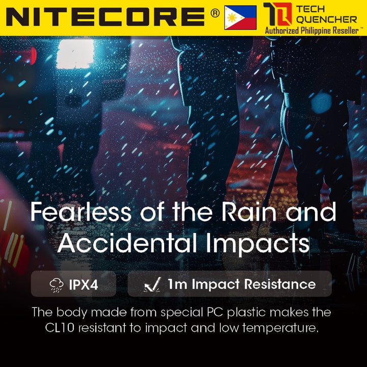 Nitecore CL10 Clip-on Flashlight - Multipurpose - Lightweight 28grams - AAA Battery -3 Light Sources