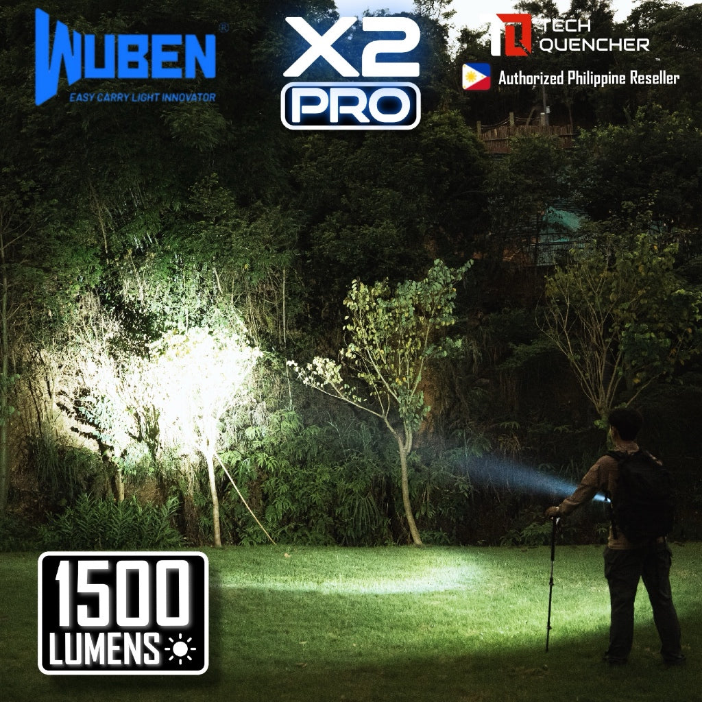 Wuben X2 Pro Flashlight - RGB & UV - 1500 Lumens - Dual Light Source - USB-C Rechargeable -AA - IP68