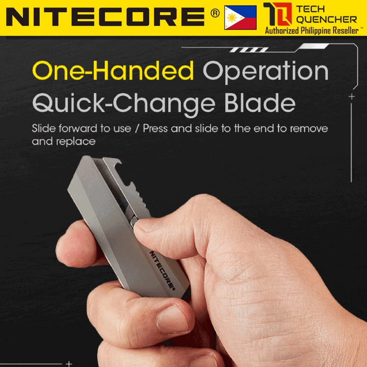 Nitecore NTK09 Titanium Utility Tool - Lightweight 49grams - Premium EDC Keychain - Replaceable Tip