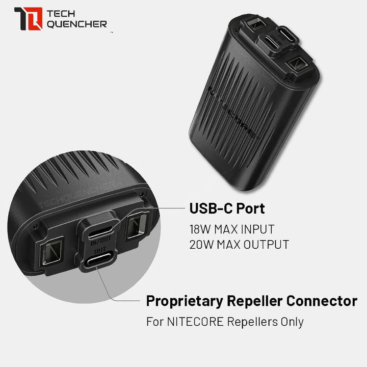 Nitecore EMR23 Electronic Mosquito Repeller + 8000mAh Powerbank - USB-C Fast Charging - OLED - IPX5