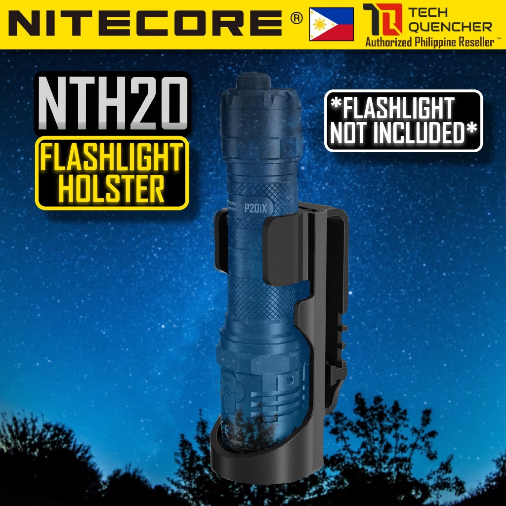 Nitecore NTH20 Flashlight Hard Holster  -  Supports 1 inch Tube Diameter - 1.25 inch Head Diameter