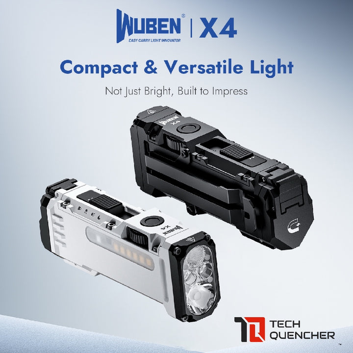 Wuben X4 Flashlight - 1500 Lumens - Side Light - 18650 Removable Battery - USB-C Rechargeable - IP68