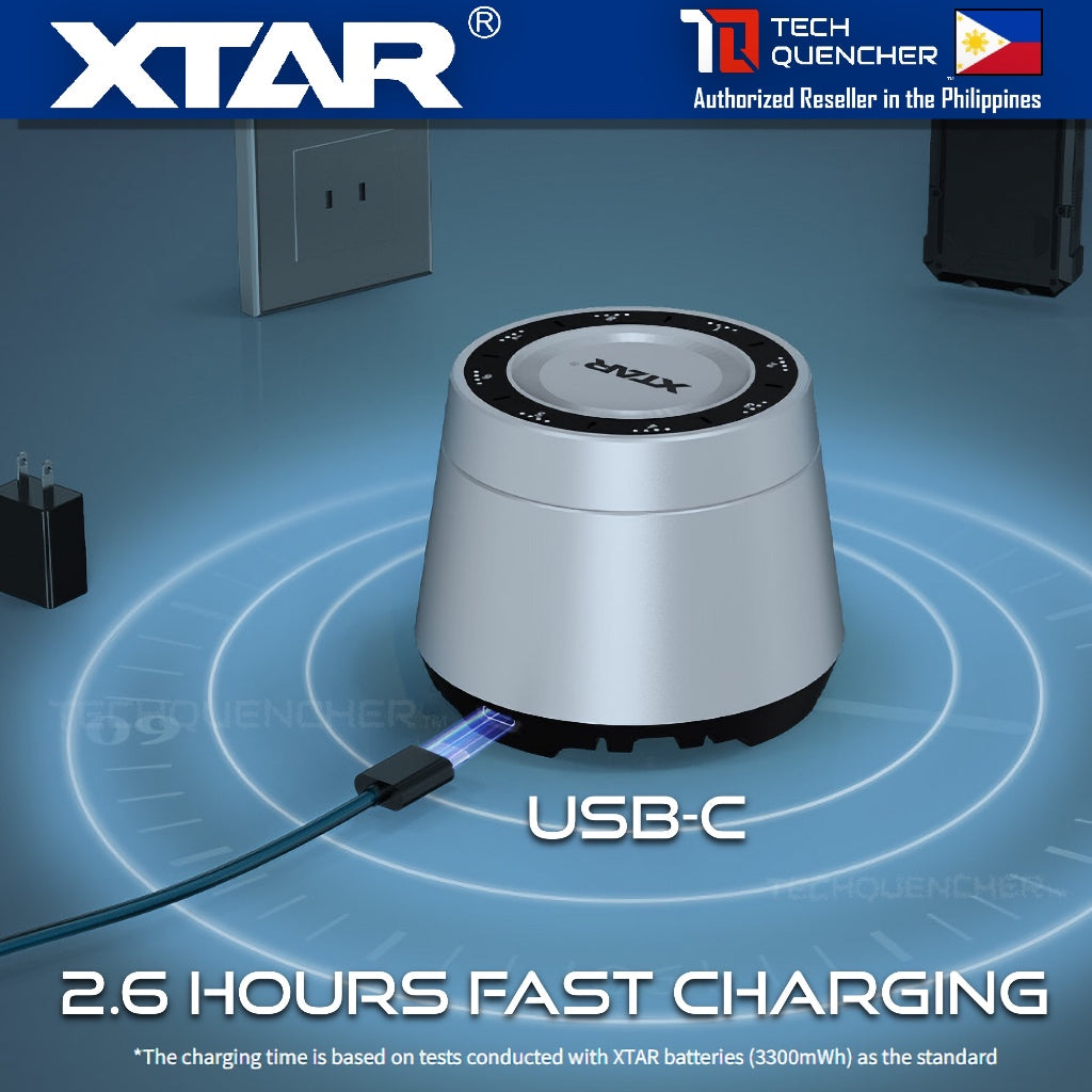 XTAR L8 Box - Battery Charger Case for AA - AAA - Ni-MH - Li-ion - 8 Slots - Fast Charging - USB-C