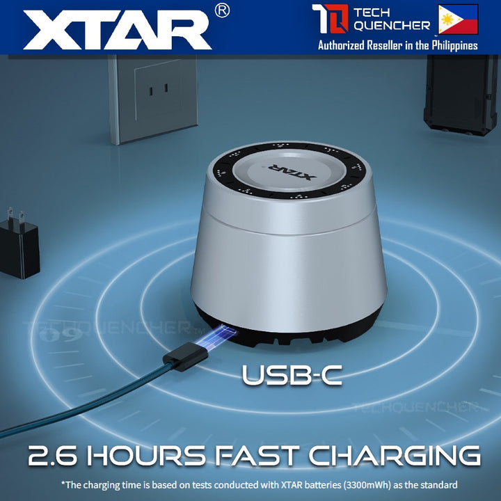 XTAR L8 Box - Battery Charger Case for AA - AAA - Ni-MH - Li-ion - 8 Slots - Fast Charging - USB-C