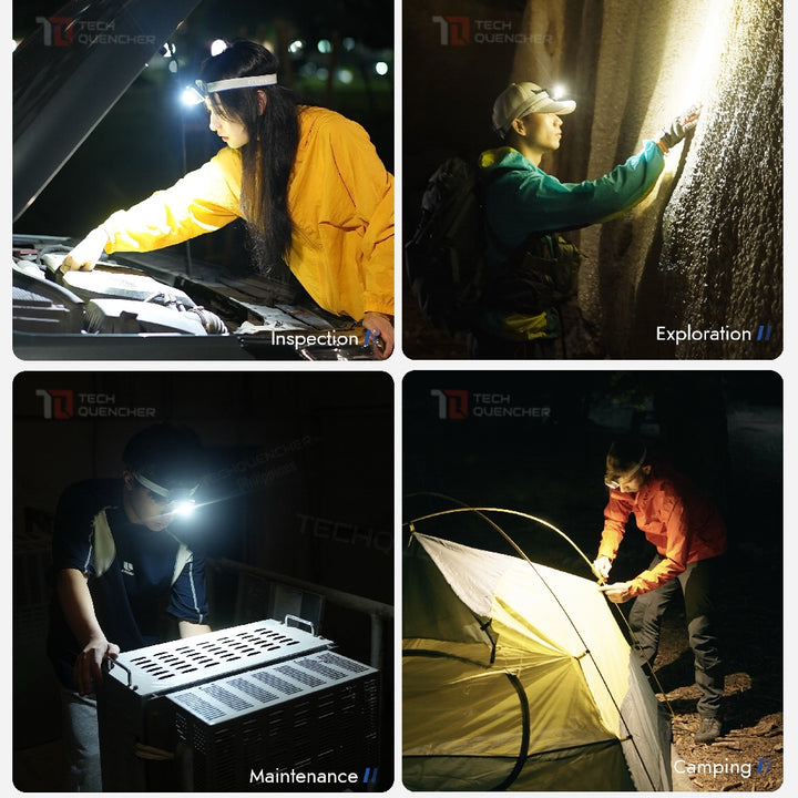 Wuben H4 Headlamp - 800 Lumens - Gesture Sensor - Dual Battery Option - USB-C - 1700mAh Battery