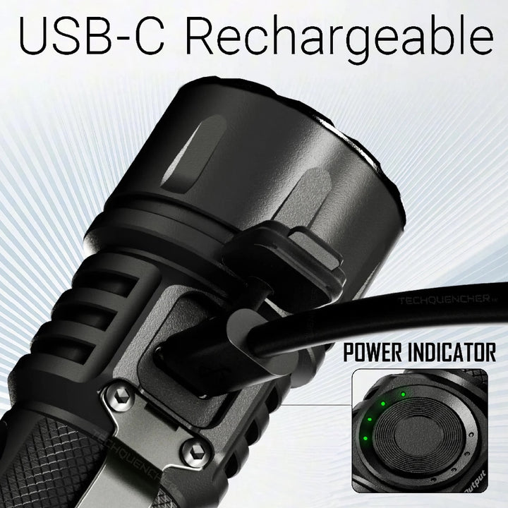 Nitecore EX7 Flashlight - 6000 Lumens - Lumin Shield- Variable Beam - Removable Battery -Strobe-IP68