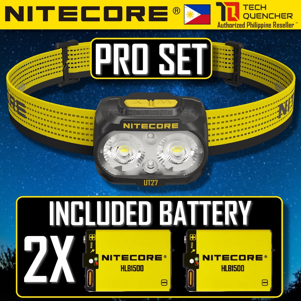 Nitecore UT27 GEN4 Headlamp 800 Lumens - Multi Color Temperature - High CRI - Dual Battery Option